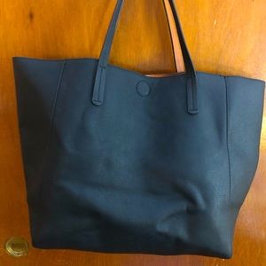 Reversible Black Brown Tote